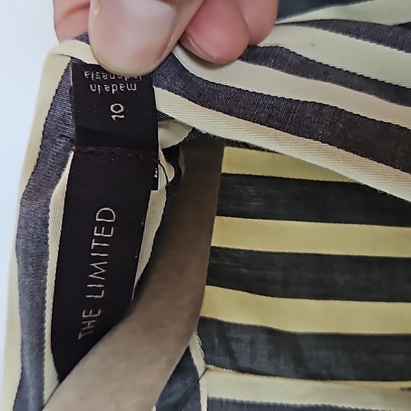 The Limited Gray,Cream & Black Striped Dress Size 10 - Picture 2 of 9